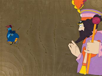UNITED ARTISTS / KING FEATURES / THE BEATLES Yellow Submarine: John Lennon as Sgt. Pepper and Blue Meanie animation cel.